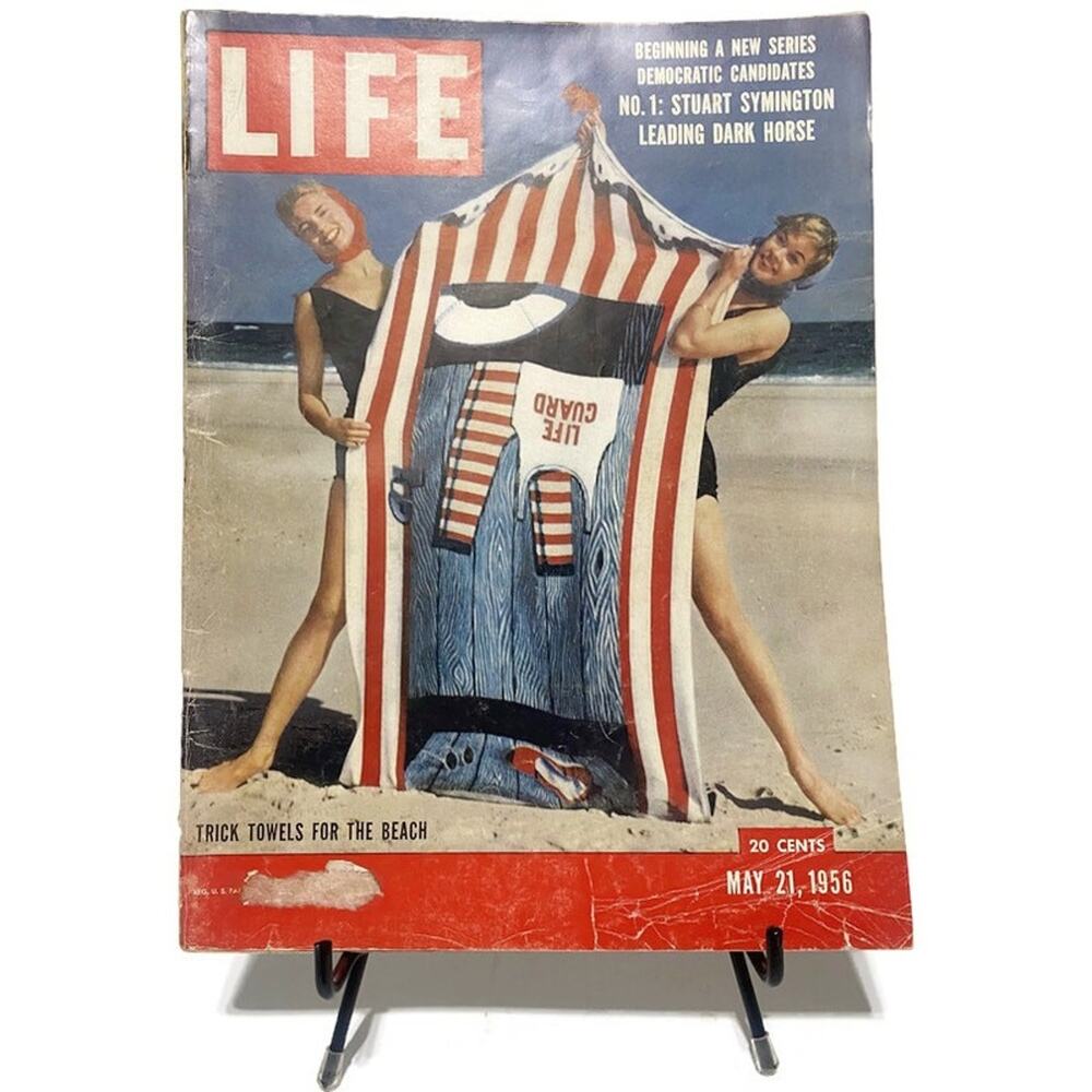 LIFE Magazine May 21 1956 Tippi Hedren Trick Beach Towels Cover